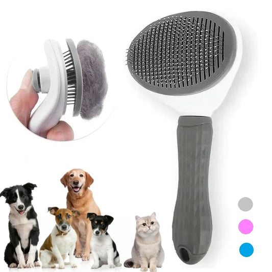 ZoomPets | Grooming Brush - Hair Removal & De-Shedding Tool for Cats and Dogs