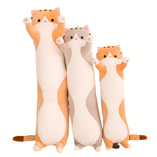 50-130cm Ultra-Soft Cat Plush Pillow – Adorable Stuffed Animal Cushion for Kids & Adults