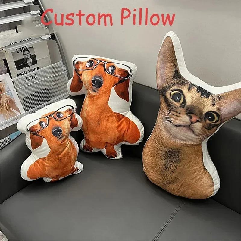 Custom Photo Pillow – Personalized Plush Doll, Pet Cushion, or Humanoid Gift for Sofa & Car Decor