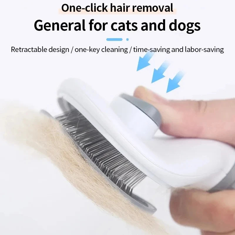 ZoomPets | Grooming Brush - Hair Removal & De-Shedding Tool for Cats and Dogs