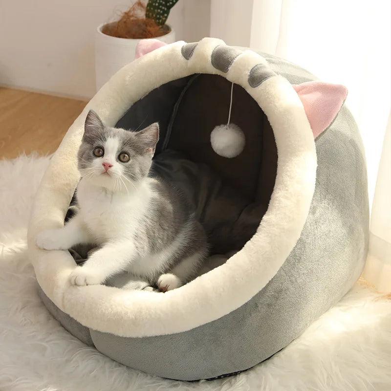 Cozy Pet Tent Cave Bed – Self-Warming, Foldable, and Washable for Cats & Small Dogs